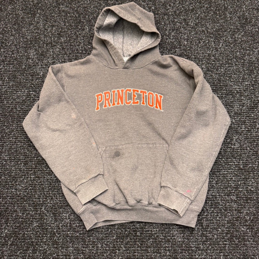 Champion Eco Authentic Princeton University Hoodie Gray Charcoal Sweatshirt Mens